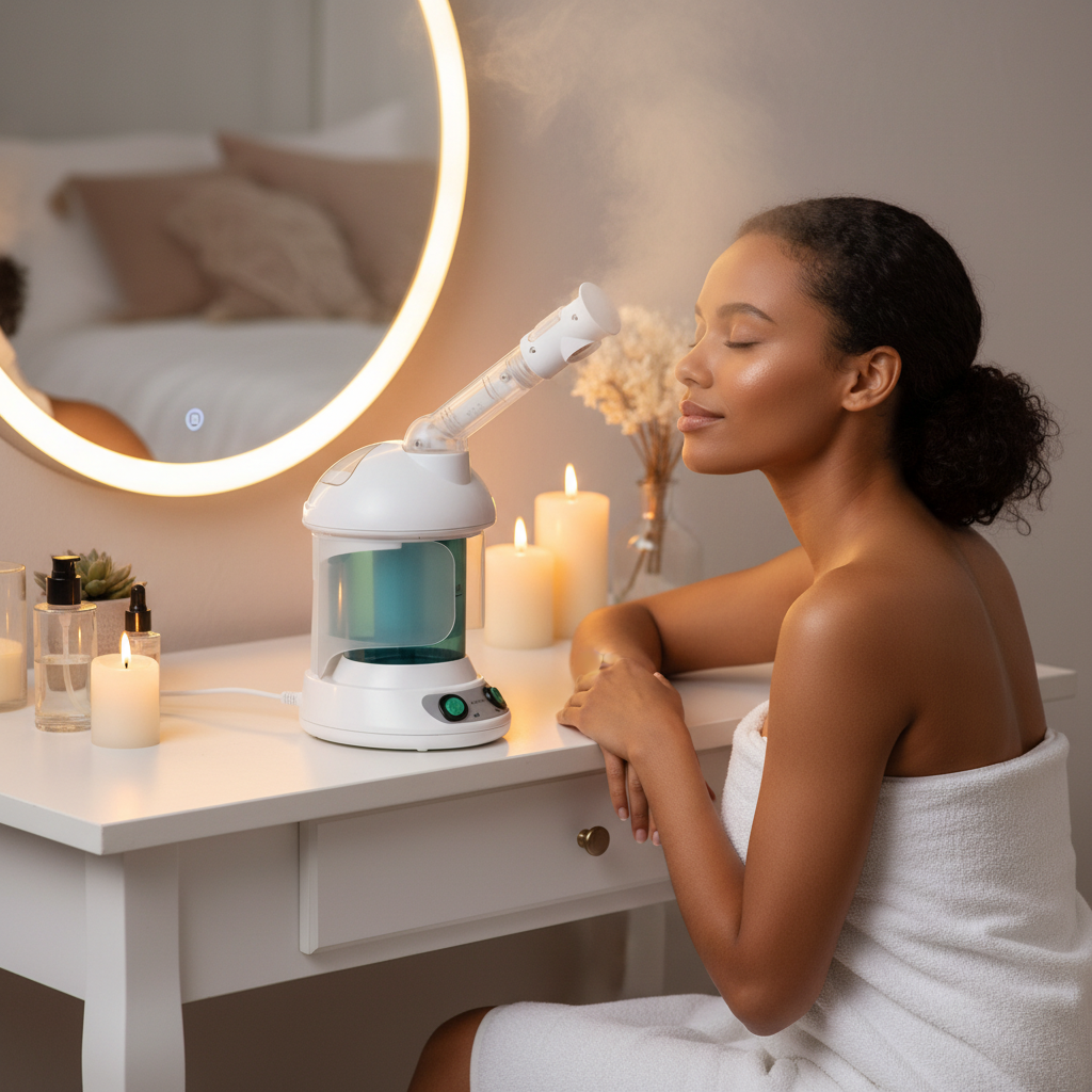 Face steamer vanity
